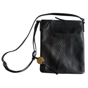 Margot New York | black leather textured cross body small bag gold hardware
